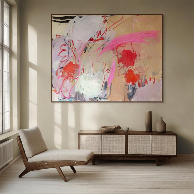 This work will be shipped rolled in a tube. Poynder's method emphasizes gesture, line, color, and space. Physicality and...