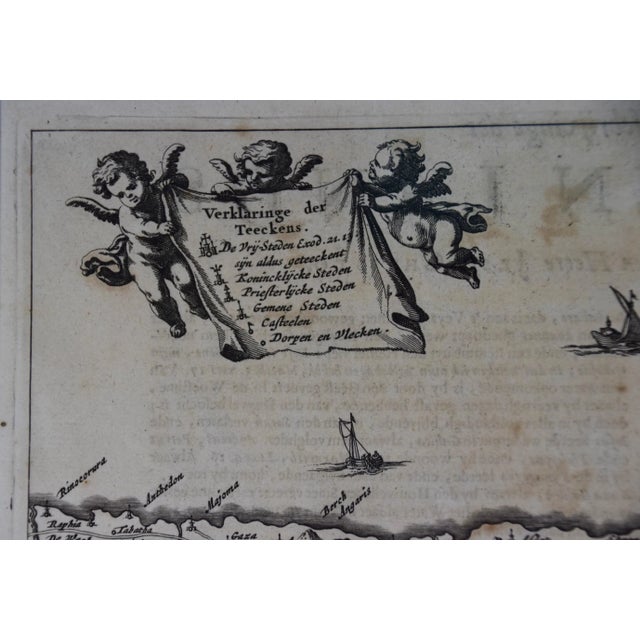 Paper The Holy Land at the Time of Jesus: A 17th Century Dutch Map by Visscher For Sale - Image 7 of 10