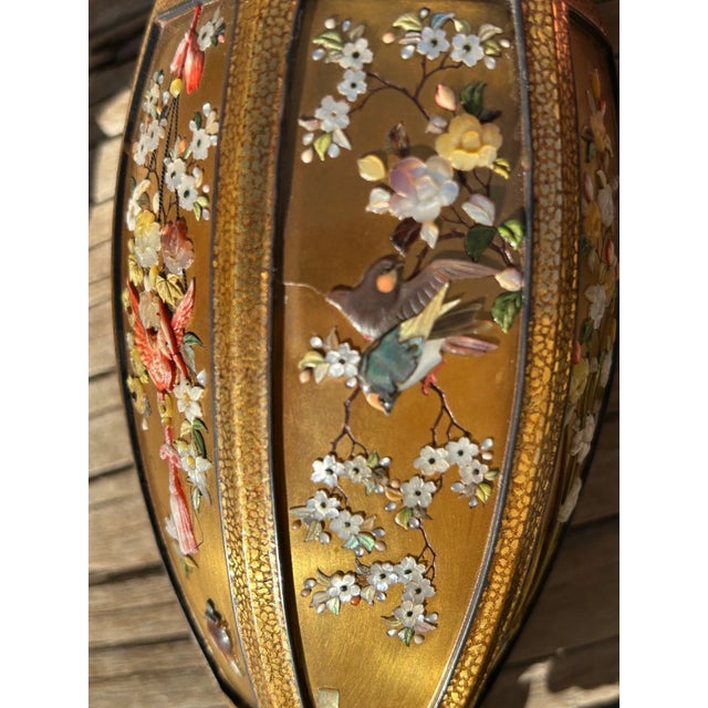 Paint Exceptional Pair of Antique Japanese Meiji Period Shibayama Vases – Silver & Gold Lacquer, C. 1890 For Sale - Image 7 of 18