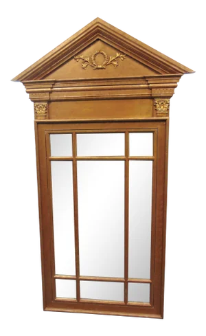 Architectural Window Style Gold Gilt Beveled Mirror