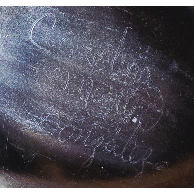 Black Mid 20th Century Mata Ortiz Blackware Fish Vase by Carolina – Etched Geometric Motifs For Sale - Image 8 of 10