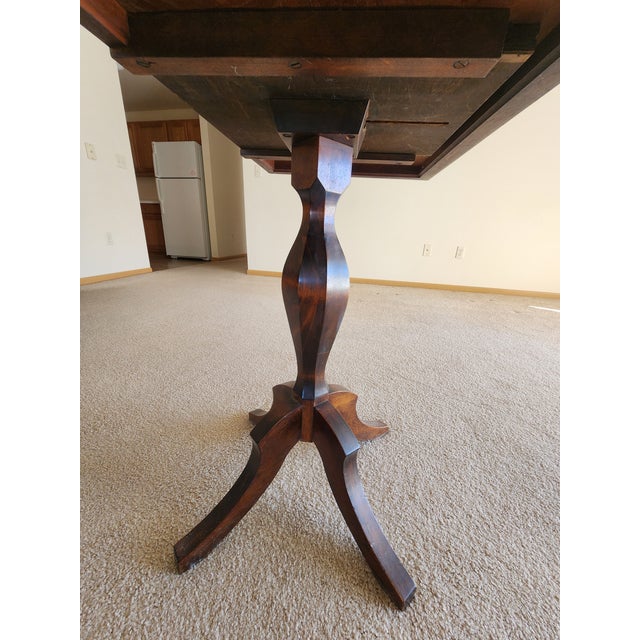 Mid 20th Century Pedestal flip-topGame Table For Sale In Milwaukee - Image 6 of 6
