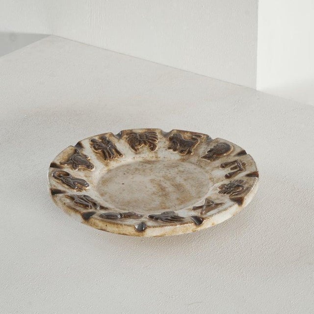 Ceramic Belgian Zodiac Studio Pottery Dish from Armogrès, 1960s For Sale - Image 7 of 10