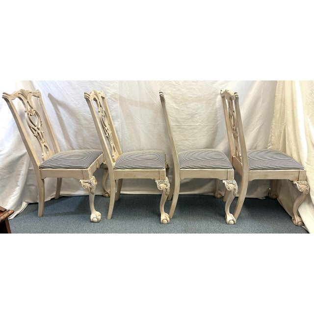 Vintage Chippendale Chairs With Updated Driftwood Finish and New Upholstery- Set of 4 For Sale - Image 10 of 18