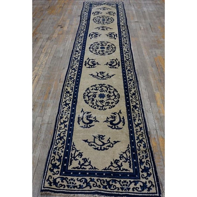 Hallway Runner Rugs (2.08ft x 12.06ft), Circa Date: 1850s. This exquisite hand-knotted wool runner, dating from the mid-...