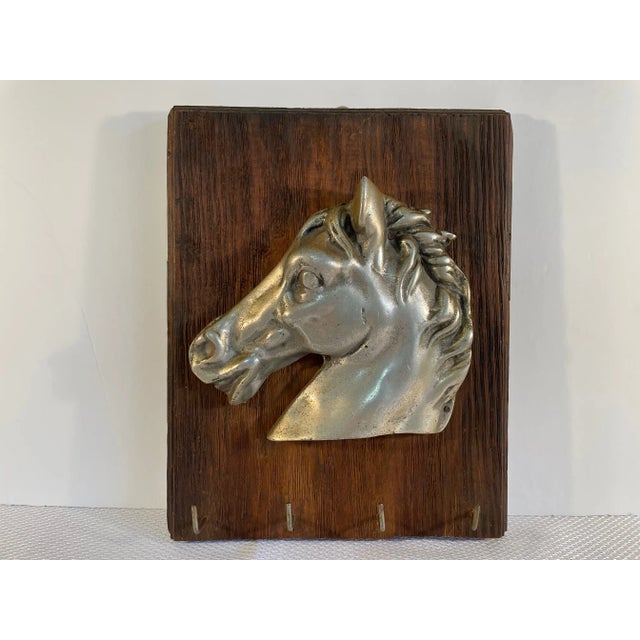 Farmhouse Mid 20th Century Pewter Horse Head Sculpture Key Holder For Sale - Image 3 of 13