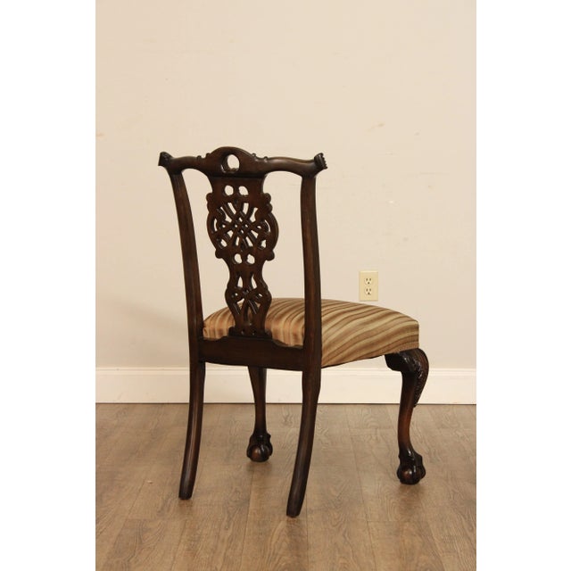 Early 20th Century Chippendale Style Mahogany Carved Ball and Claw Dining Chairs - Set of 8 For Sale - Image 9 of 13