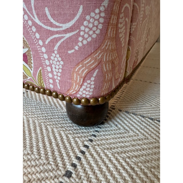 2010s Raoul Textiles Indira Rouge King Size Bed Frame With Nailheads For Sale - Image 5 of 12