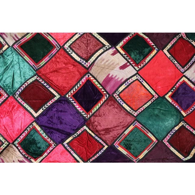 Vintage Embroidered Uzbek Wall Hung Patchwork Tapestry, 1920s For Sale - Image 10 of 13