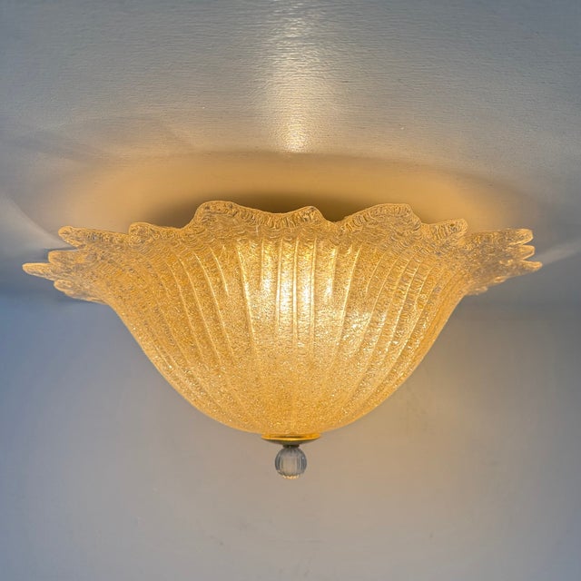 Metal Mid-Century Italian Murano Glass Ceiling Lamp, 1970s For Sale - Image 7 of 18