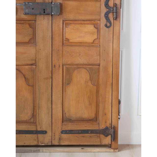 French 19th Century Double-leaf Double-sided Walnut Communication Door For Sale - Image 12 of 18