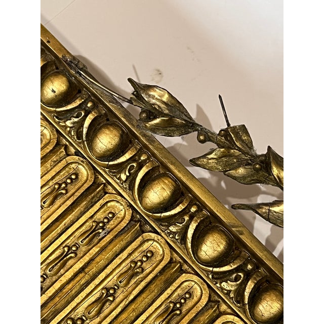 Antique French Guilded Gold Carved Wood Canopy Crown Wood Bed Crown