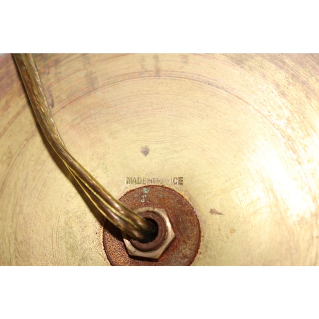 1950s French Directoire Louis XVI Style Gilt Metal & Tole Bouillotte Lamp For Sale - Image 12 of 14