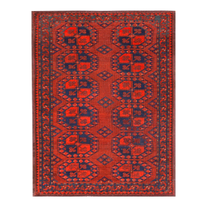Amazing Red-Ruby Background Color With Geometric Pattern Antique Baluch Turkman Rug