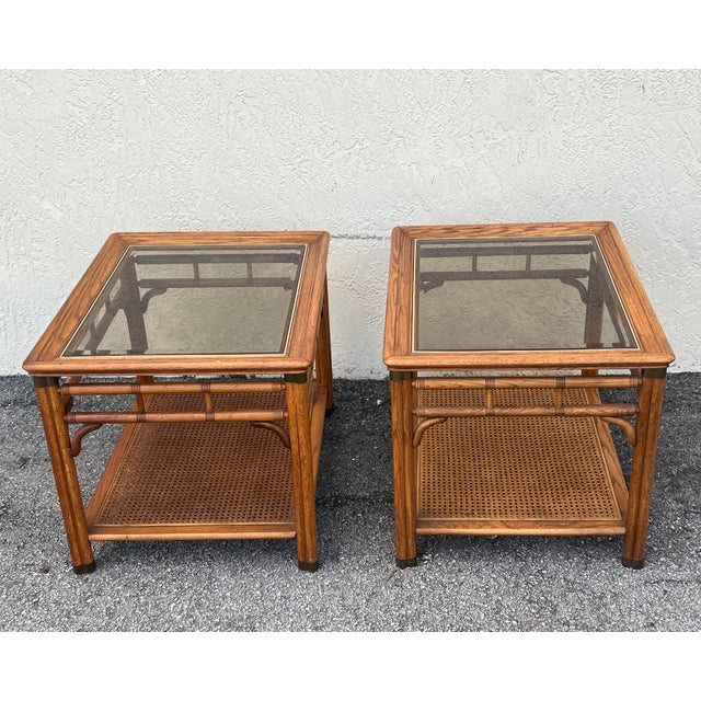 Late 20s Century Faux Bamboo Walnut Side Tables For Sale - Image 9 of 17