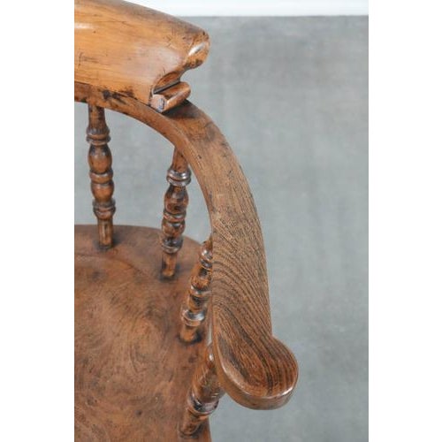 Brown Antique English Captain's Chair, 1800s For Sale - Image 8 of 13
