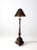 Antique Carved Wood Floor Lamp With Glass Shade For Sale - Image 4 of 11