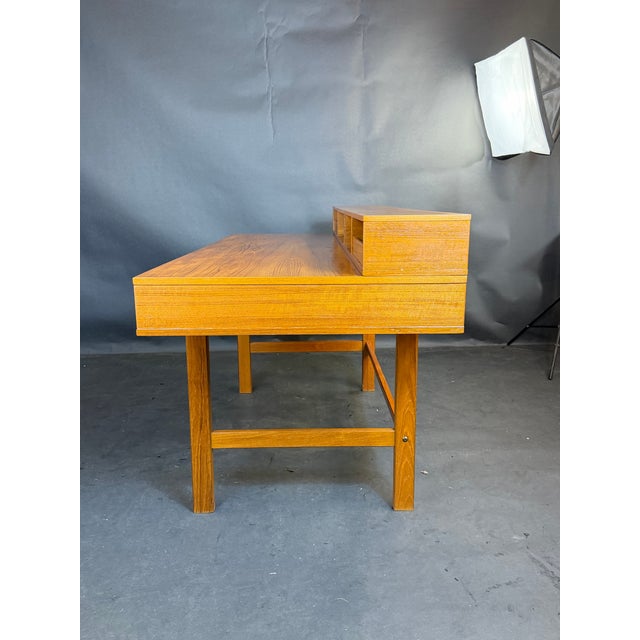 Wood Danish Modern Peter Løvig Nielsen Flip-Top Teak Desk For Sale - Image 7 of 12