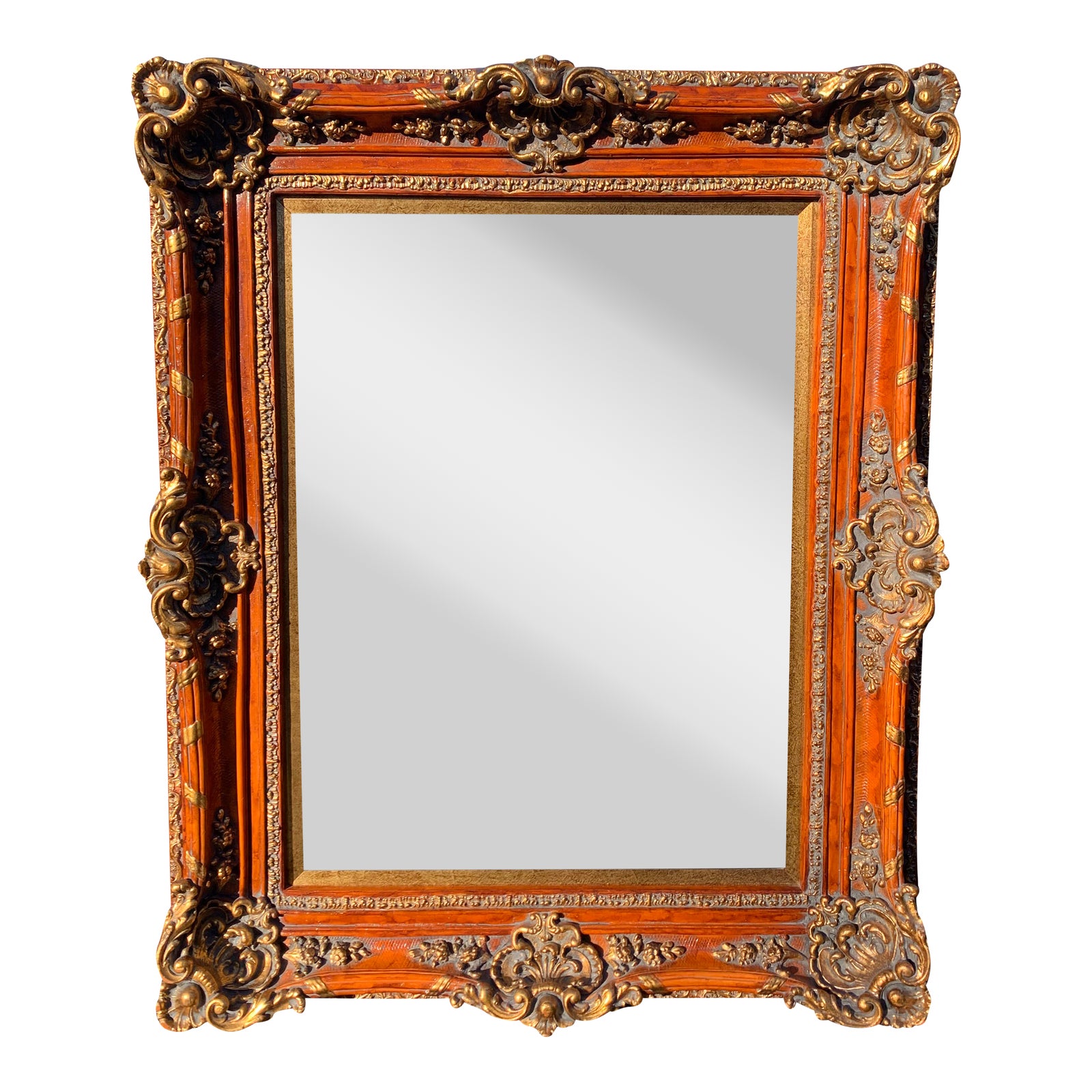 Antique Gilt Style Large Wall Hanging Mirror Chairish