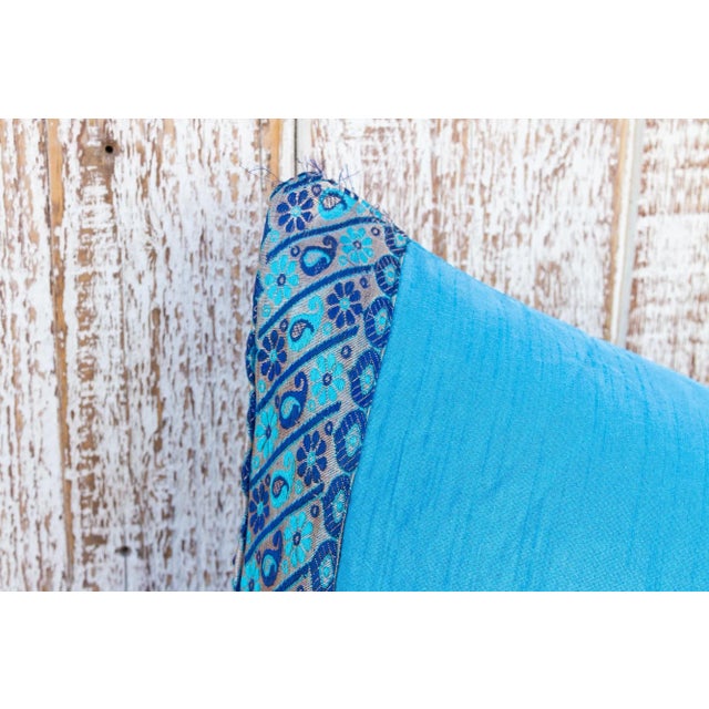 Indian Vintage Jay Large Festive Indian Silk Queen Lumbar Pillow Cover For Sale - Image 3 of 8