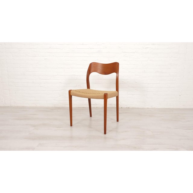 Papercord & Teak Model 71 Dining Chair by Niels Otto Møller for J.L. Møllers, 1960s For Sale - Image 13 of 13