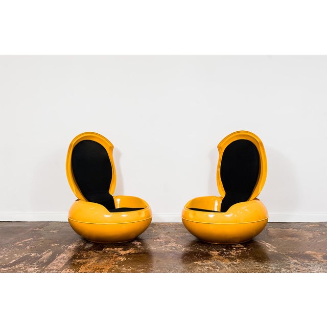 A pair of Garden Egg Chairs, designed by Peter Ghyczy, Germany, 1970s The Garden Egg Chair is a Space Age design icon,...