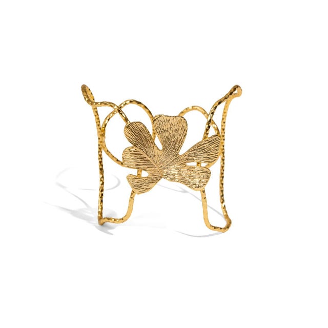 Eternal Leaves Gold Arm & Cuff Bracelet For Sale - Image 9 of 9