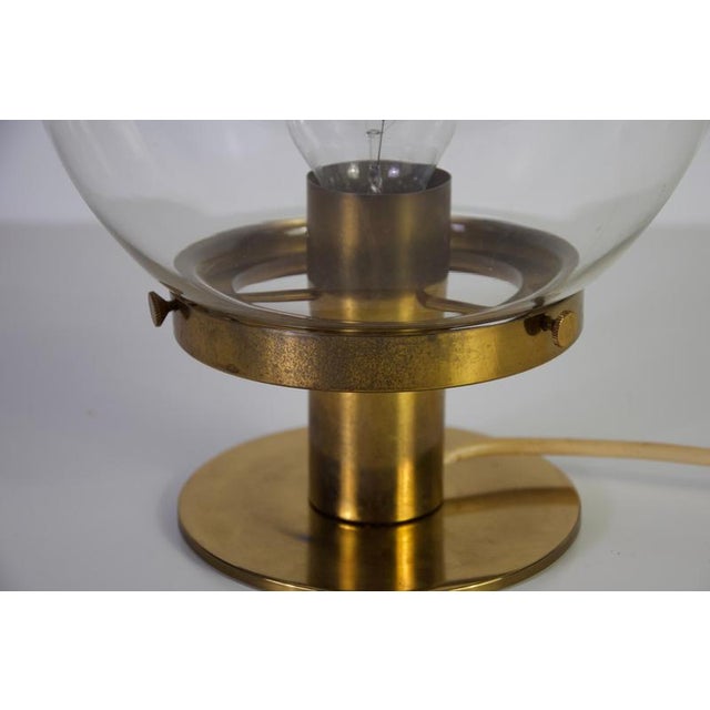 Gold Mid-Century Modern Brass and Glass Table Lamp, 1960s For Sale - Image 8 of 14