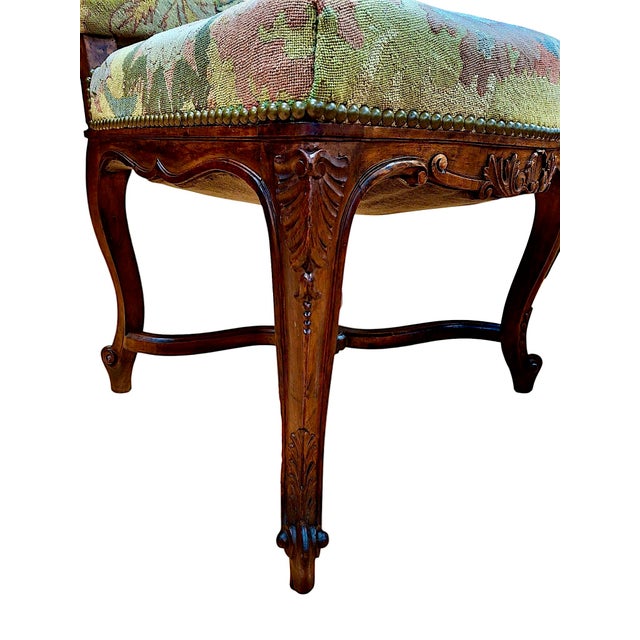 Pair of Antique Louis XIV Style, Needlepoint-Upholstered Side Chairs For Sale - Image 10 of 18