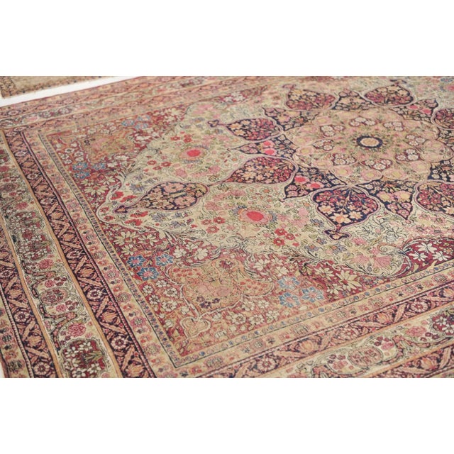 Scarlet 1890s Botanical & Architectural Rug, 8.6 x 11.6 For Sale - Image 8 of 11