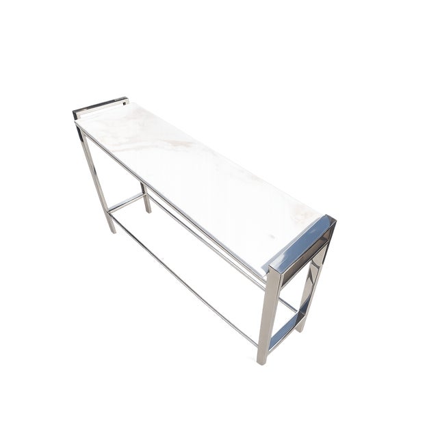 Contemporary Mitchell Gold + Bob Williams Carrera Marble York Console Table For Sale - Image 3 of 6