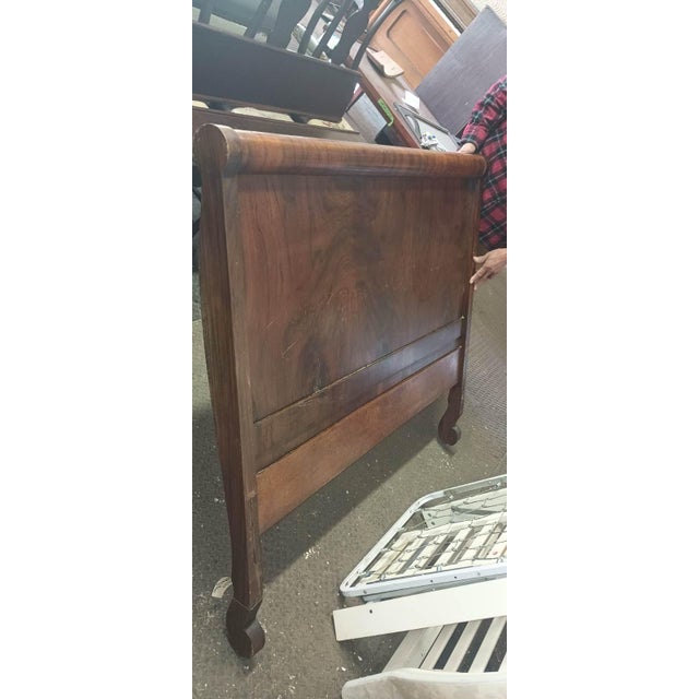 Mid 20th Century Solid Walnut Full Size Bed Frame Set For Sale - Image 13 of 13
