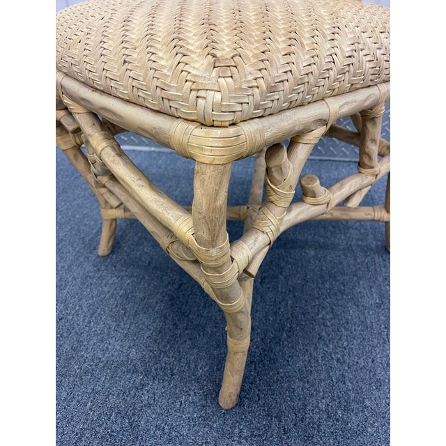 Cream Vintage Architectural Faux Bois Rattan Side Chair For Sale - Image 8 of 12