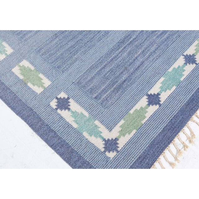 Textile Doris Leslie Blau Vintage Swedish Flat Woven by Ulla Parkdal For Sale - Image 7 of 7