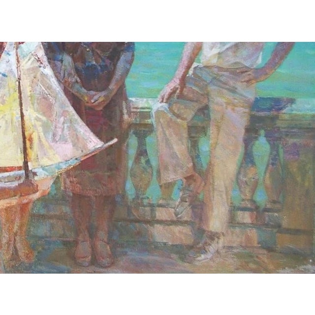 1980s Soviet Family Oil Painting, Ukrainian Artist Latunov, 1982 110-150 For Sale - Image 5 of 6