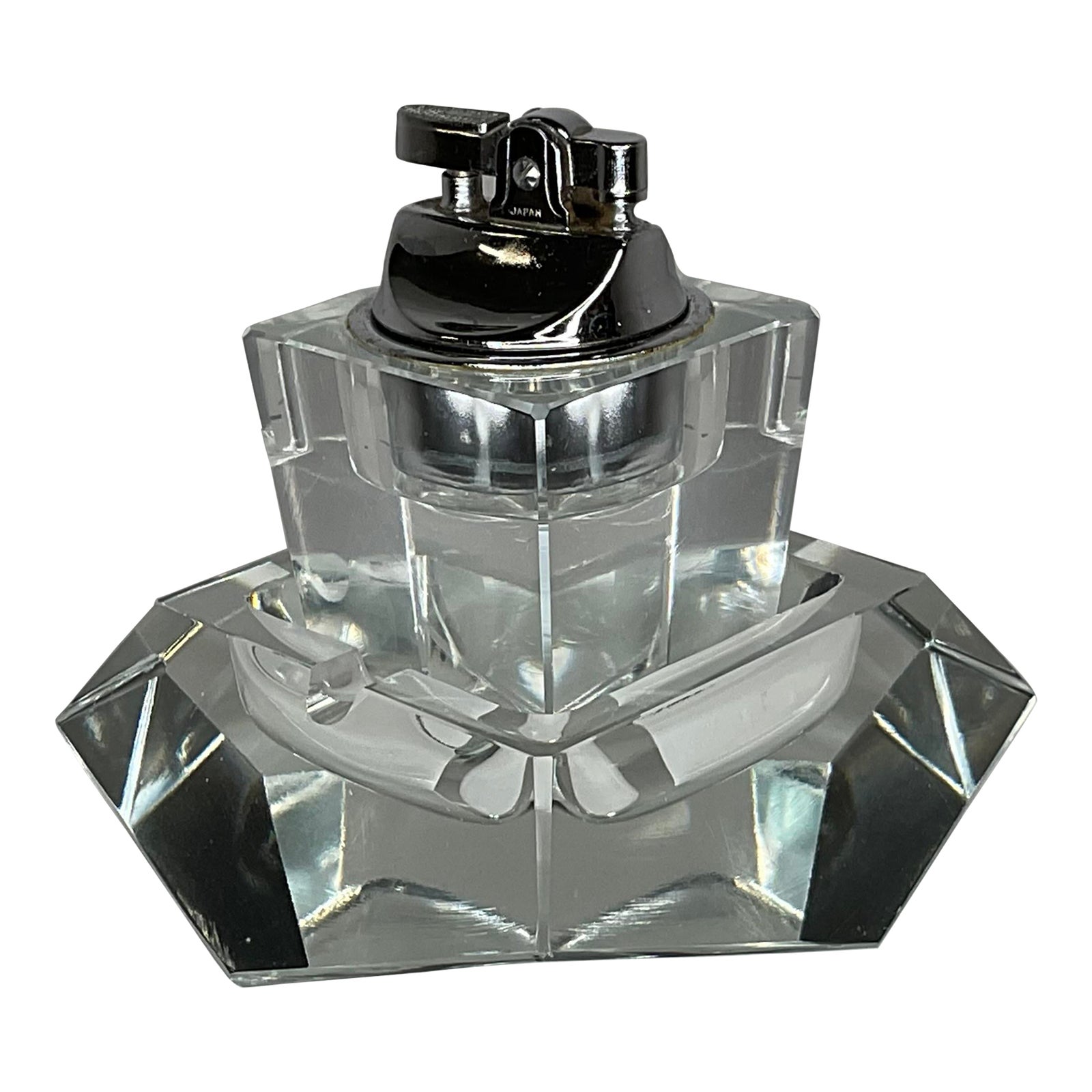 Vintage Crystal Lighter and Ashtray 2 Piece Set Chairish