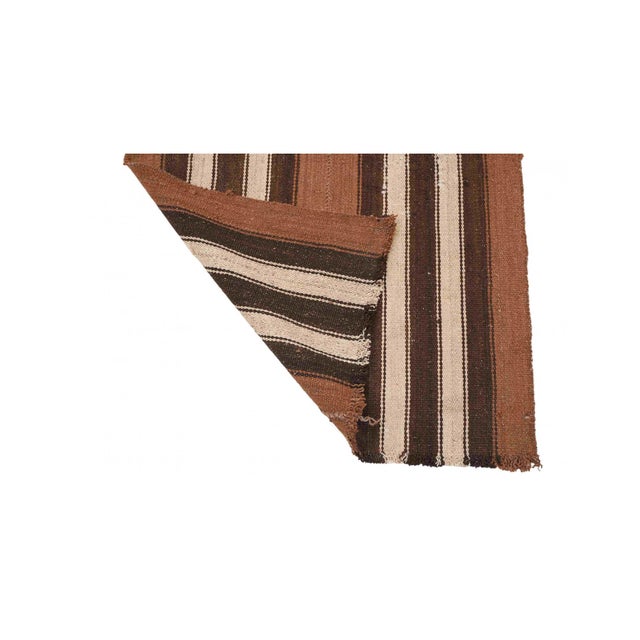 1960s Striped Brown Vintage Kilim Runner - 2`6″ X 8`2″ fT. For Sale - Image 5 of 6