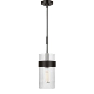 Chapman & Myers by Visual Comfort Studio Geneva 1-Light Large Pendant in Aged Iron For Sale