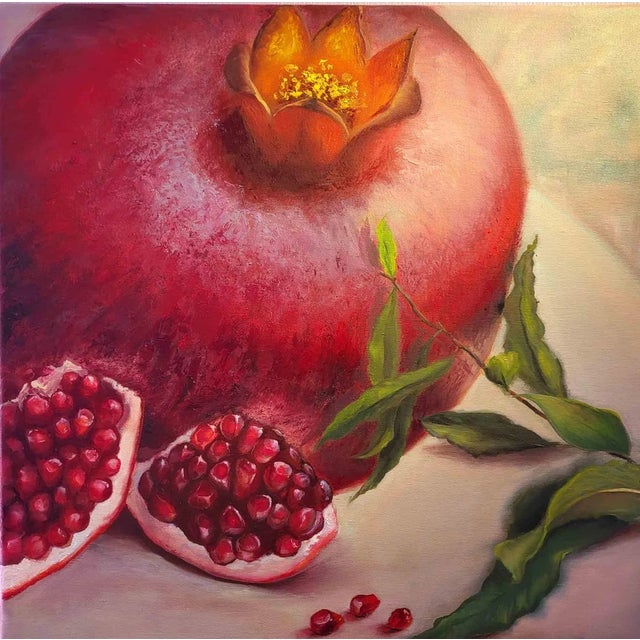 Elena Mardashova, Pomegranate, Oil Painting, 2023 For Sale