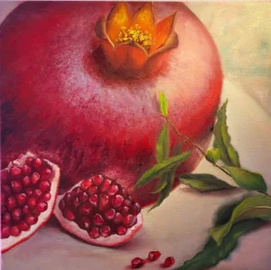 Elena Mardashova, Pomegranate, Oil Painting, 2023