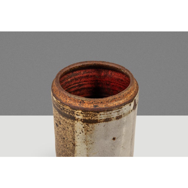 Large Mid-Century Japanese Modern Stoneware Studio Pottery Glazed Vase / Vessel, Japan, C. 1970s For Sale - Image 10 of 15