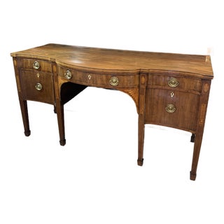 Antique Federal Inlaid Mahogany Serpentine Sideboard, Circa 1800 For Sale