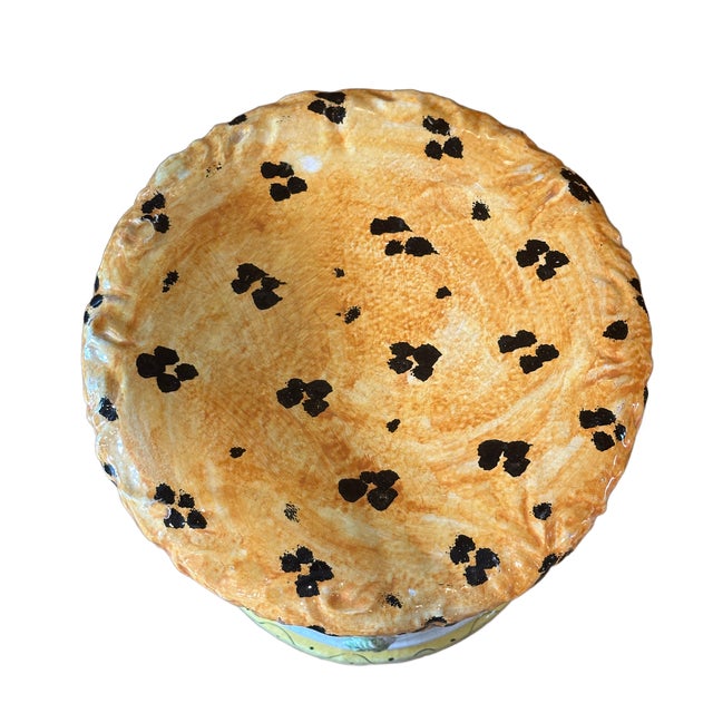 Hollywood Regency 1970's Italian Majolica Trompe l'Oeil Leopard Swag Garden Stool For Sale - Image 3 of 5