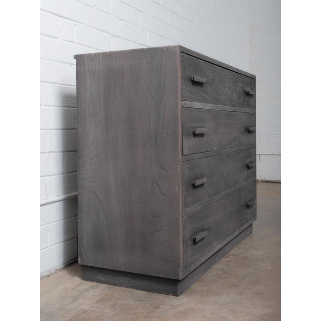 Mid-Century Modern Late 20th Century Charcoal Finished Wooden Four-Drawer Dresser For Sale - Image 3 of 5