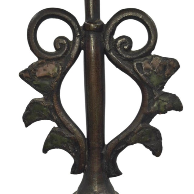 Pair of Late 19th Century Chinese Cloisonné Enamel and Bronze Candlesticks - 16" For Sale - Image 6 of 16