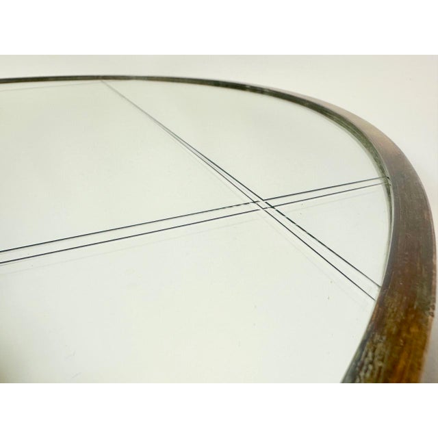 1940s Art Deco Cut Glass and Brass Round Mirror, 1940s For Sale - Image 5 of 7