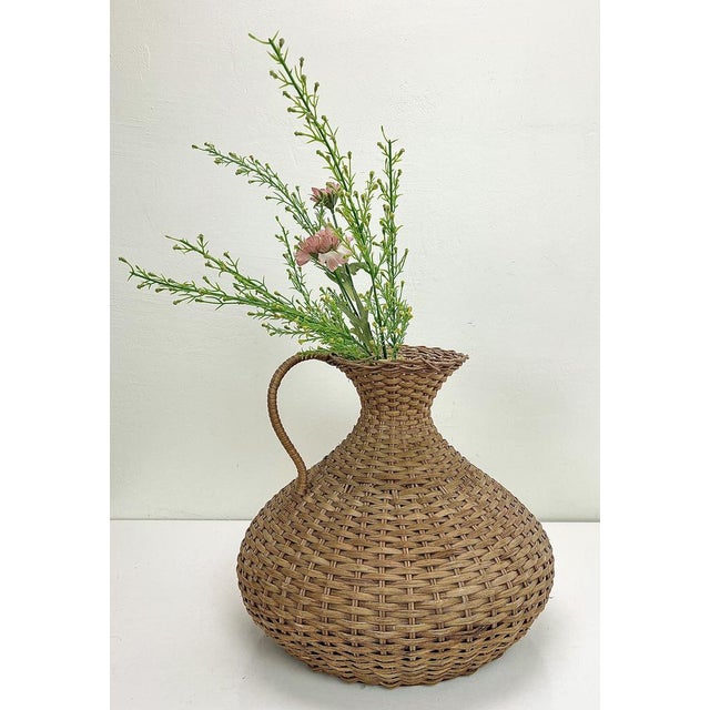 Mid-Century French Woven Rattan Vase, 1950s For Sale - Image 12 of 18