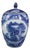 Chinese Blue & White Porcelain Landscape Covered Jar - 6" Tall For Sale