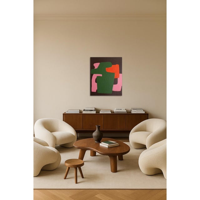 Bodasca, Mid-Century Style Minimalist Brick Composition, 2026, Acrylic on Canvas For Sale - Image 7 of 12