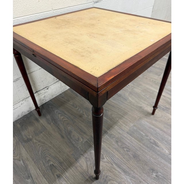 Vintage Mahogany Folding Card Table Game Table For Sale In Kansas City - Image 6 of 16